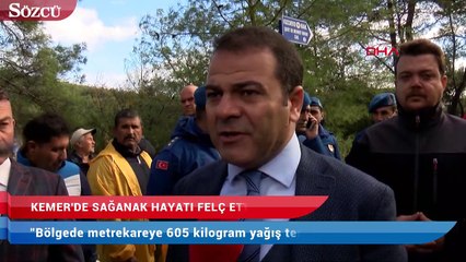 Kuvvetli sağanak Kemer’i vurdu