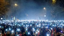 Hungarians protest against 
