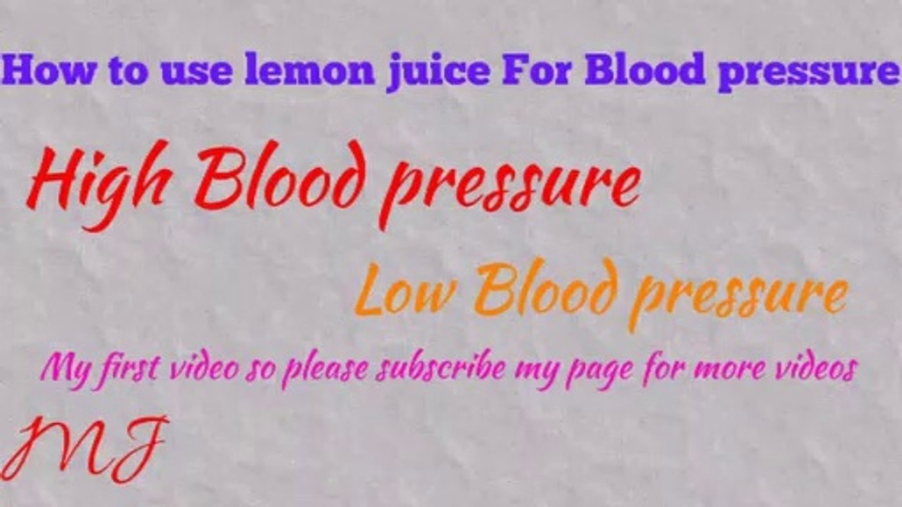 How to use lemon Juice For Blood pressure