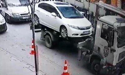 Kağıthane’de çekici terörü kamerada