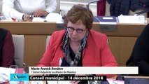 Marie-Annick BENATRE sur l'urbanisation au Conseil Municipale Nantes le 14 décembre  2018