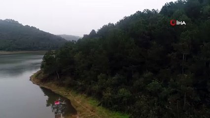 İstanbul'da barajların doluluk oranı havadan görüntülendi