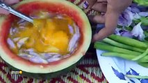 Nikka Cook Wild Bird Egg Omelette With Watermelon For Lunch - Cooking wild