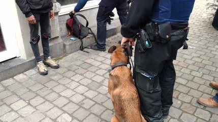 Intervention dans le quartier de gare de Mons.Video Eric Ghislain