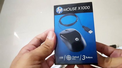 unboxing of budget HP X1000 Wired Optical mouse