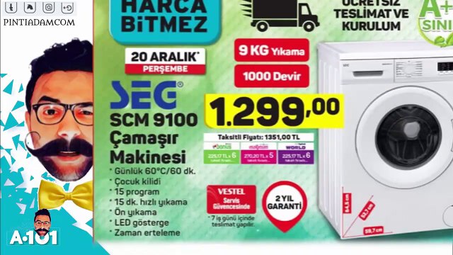 A101 SEG SCM 9100 CAMASIR MAKINESI DETAYLI ILK BAKIS - PINTI AKTUEL INCELEME -
