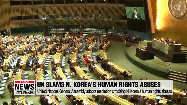 UN adopts resolution condemning N. Korea's human rights violations
