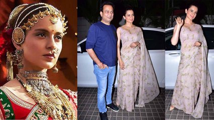 Kangana Ranaut attends Manikarnika trailer screening, looks beautiful in saree; Watch | FilmiBeat