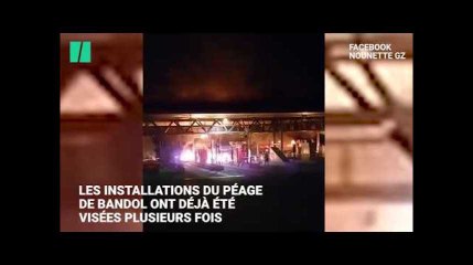 Gilets jaunes: le péage de Bandol incendié