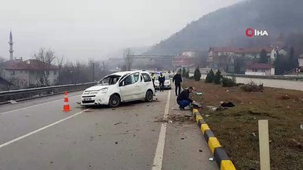 Yoldan çıkan araç takla attı: 1 ölü, 1 yaralı