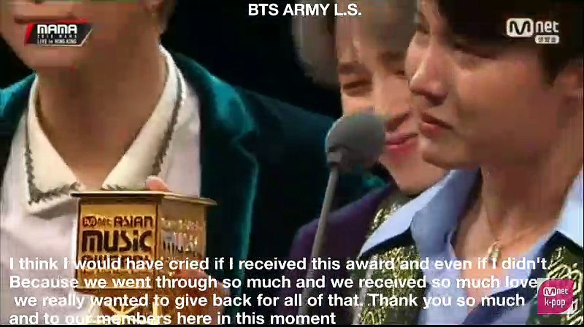 Eng Sub Bts Win Artist Of The Year Full Speech In Mama Award In