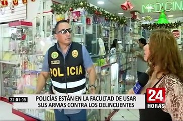 Policías están facultados para usar sus armas contra la delincuencia