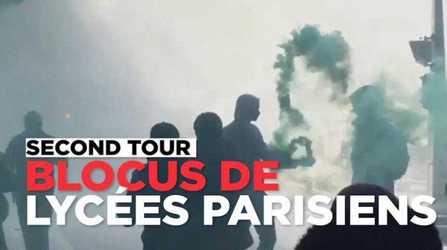 Blocus à Paris : des lycéens ne veulent Ni Le Pen, ni Macron