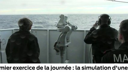 Exercice d'alerte aérienne à bord du "Commandant-Bouan"