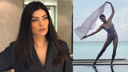 Sushmita Sen wears a Purple Monokini & looks breathtaking & elegant by the pool | Boldsky
