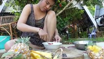 Nikka Cook Fish Egg In Pineapple Eating Delicious - Cooking wild