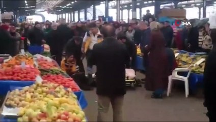 Pazar yerindeki kavgada silahlar konuştu, bir kadın başından vuruldu