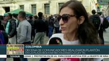 Comunicadores colombianos realizan plantón para rechazar Ley TIC