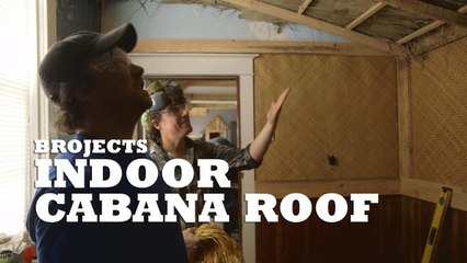 The Brojects make a thatched cabana roof