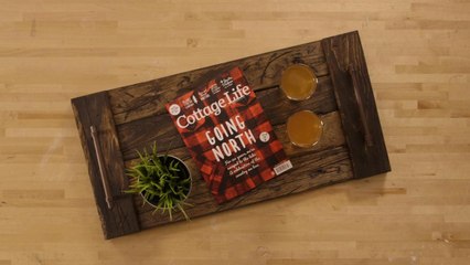 This DIY distressed drink tray is perfect for cottage entertaining