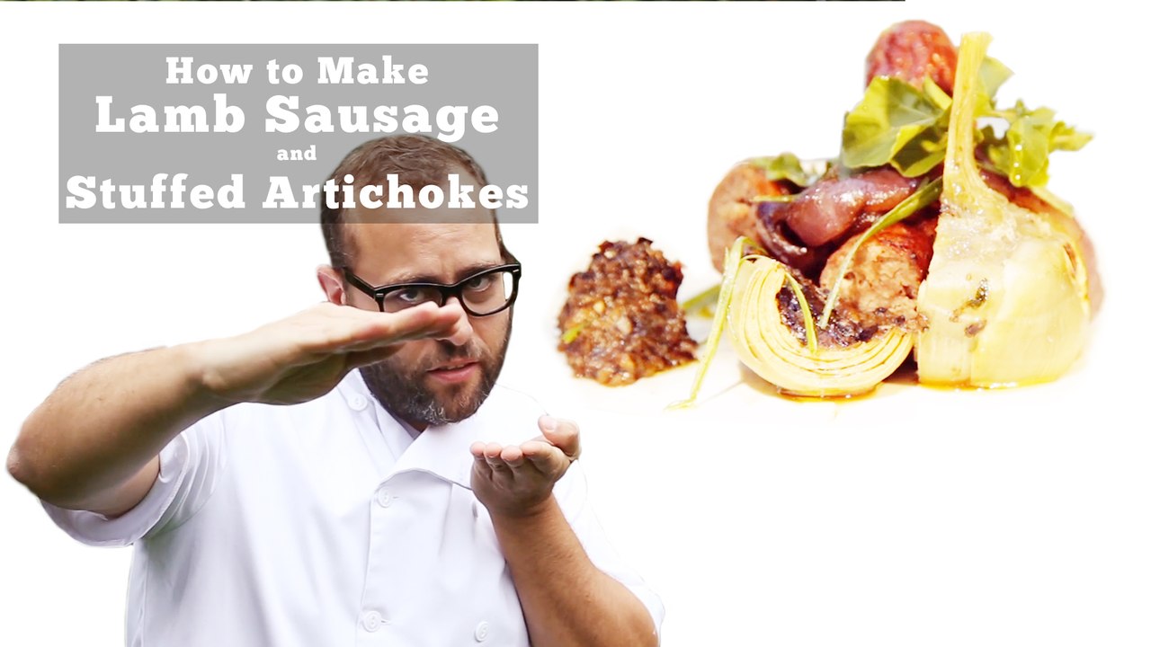 Make lamb sausage and stuffed artichoke in the comfort of your home