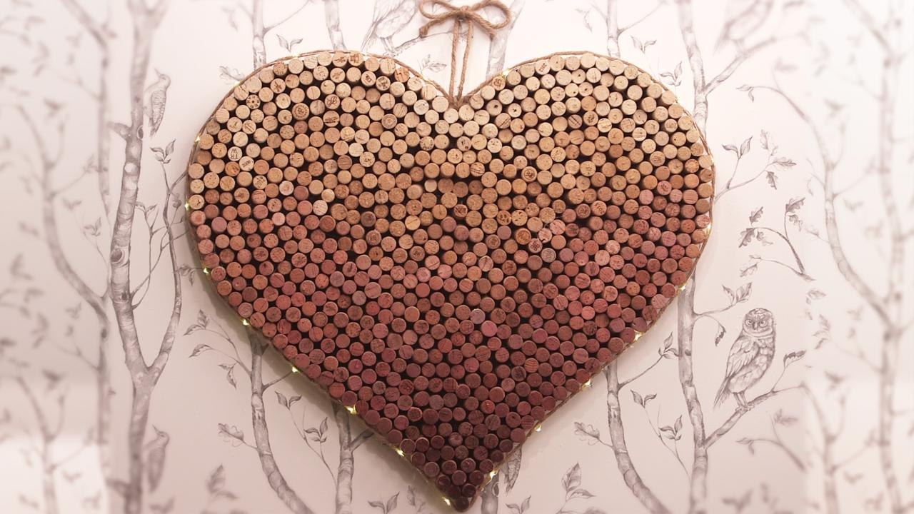 Show your cottage some love with this heart-shaped cork board