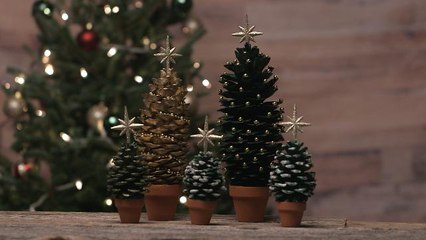 Turn pinecones into adorable Christmas tree decorations