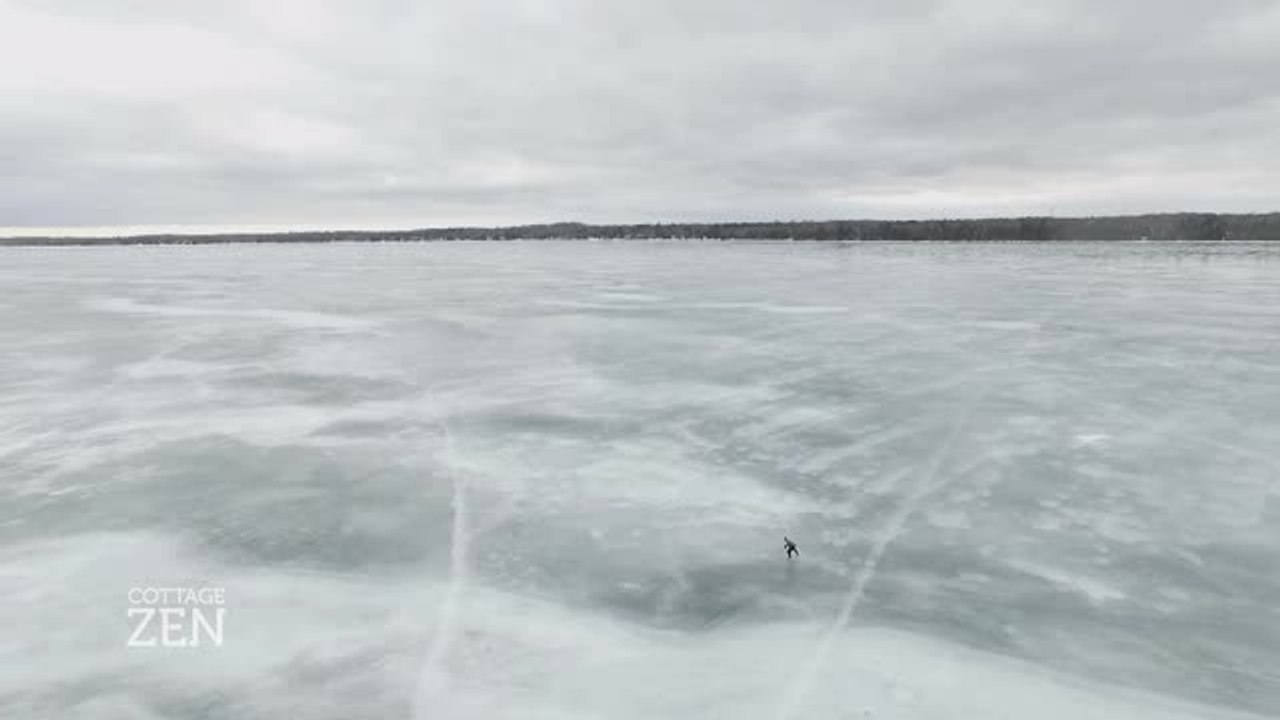 Ice skating with a spectacular view