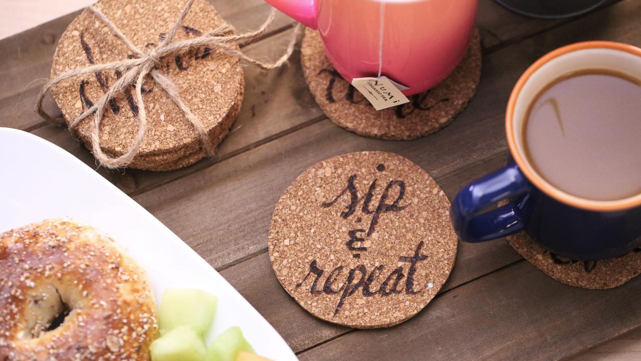 Add a Personalized Touch With Our DIY Cork Coasters