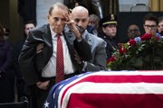 Bob Dole Stands To Salute Former President George H.W. Bush