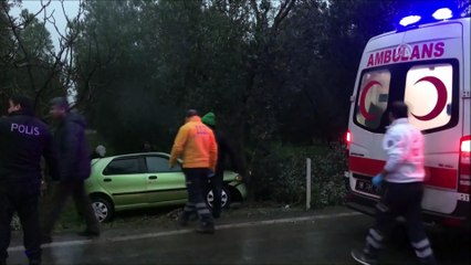 Otomobil zeytin ağacına çarptı: 1 yaralı - BURSA