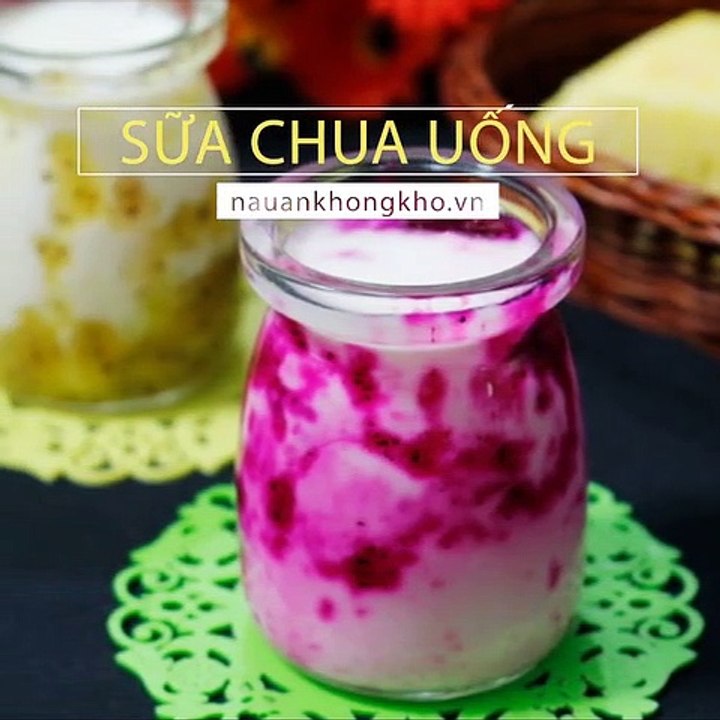 Cách làm SỮA CHUA UỐNG TRÁI CÂY đơn giản - Nauankhongkho.vn
