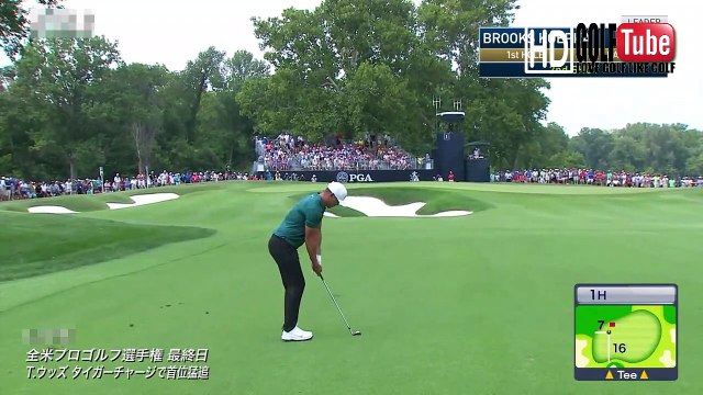 【ゴルフ】ブルックスケプカ Brooks Koepka プロ　全米プロ　最終日　1番ホール　2ndshot スウィング