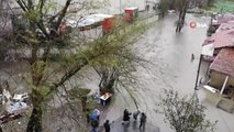 Sarıyer'de Dere Taştı, Sular Altında Kalan Mahalle Havadan Görüntülendi