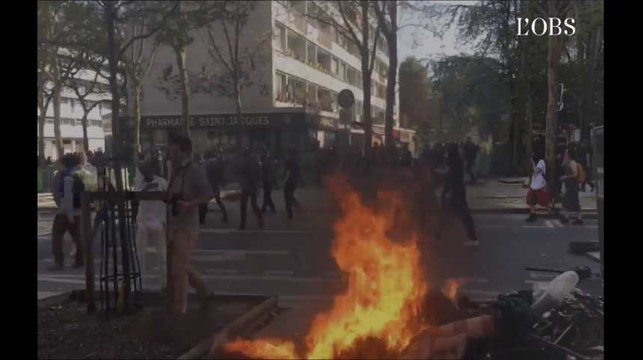 Jets de pierres contre gaz lacrymogènes : casseurs et forces de l'ordre s'affrontent à Paris
