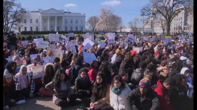 Etats-Unis : l'appel des lycéens contre les armes devant la Maison-Blanche