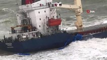 Şile'de Kargo Gemisi, Şiddetli Fırtına Nedeniyle Karaya Oturdu