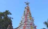 Peduli Sampah, Warga Jembrana Bikin Pohon Natal dari Botol Plastik