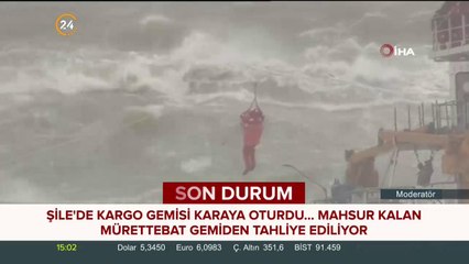 Şile'de kargo gemisi karaya oturdu