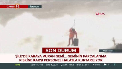 Şile'de karaya oturan gemi