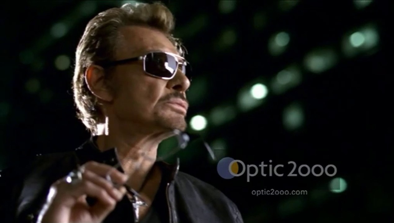Johnny Hallyday et Laeticia  - pub optic 2000