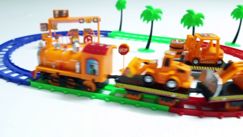 Fire Truck, Train, Excavator, Police Cars, Dump Trucks & Tractor Construction Toy Vehicles for Kids