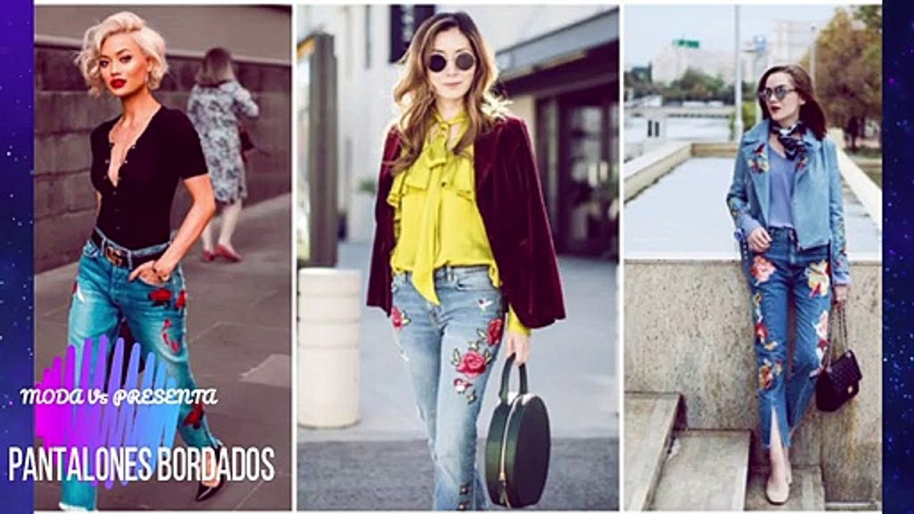 BONITOS PANTALONES BORDADOS 2019- MODA V5