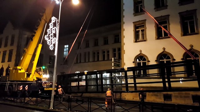 Tribunal de Thionville : un impressionnant chantier en vue de l'installation de l'ascenseur extérieur