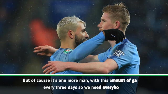 Guardiola relieved at De Bruyne and Aguero injury return