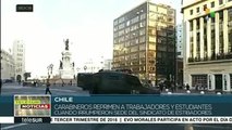 Chile: Carabineros reprimen protesta de portuarios en Valparaíso