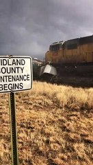 Train Tramples Semi Truck