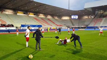 Cinéma sur le terrain de l'ASNL : découvrez à quoi ressemble le tournage d'une scène de foot