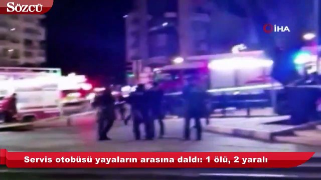 Servis otobüsü yayaların arasına daldı