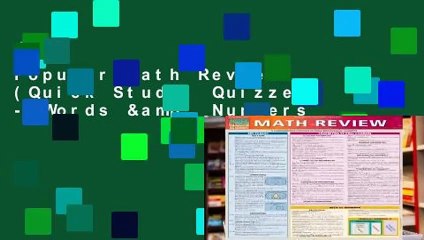 Popular Math Review (Quick Study: Quizzer) - Words & Numbers